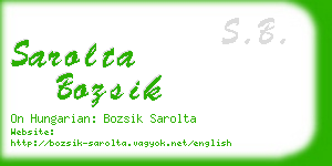 sarolta bozsik business card